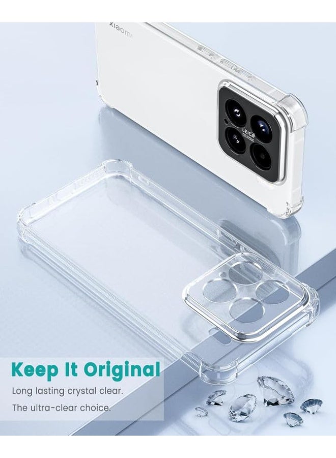 جراب متوافق مع هاتف Xiaomi 15T Pro 5G، غطاء خلفي شفاف من مادة TPU المرنة والناعمة مع زوايا معززة. - Image 2